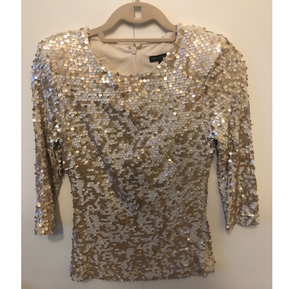 cream sequin top